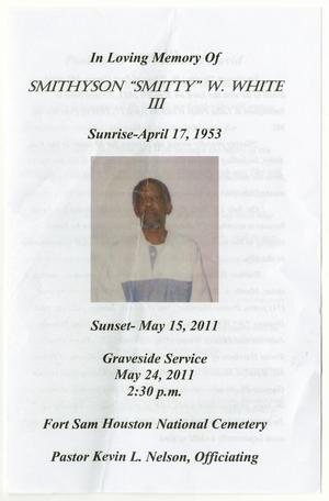 [Funeral Program for Smithyson W. White, III, May 24, 2011]