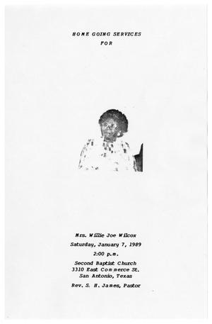 [Funeral Program for Willie Joe Wilcox, January 7, 1989]