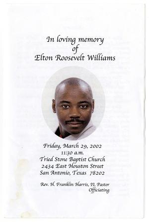 [Funeral Program for Elton Roosevelt Williams, March 29, 2002]