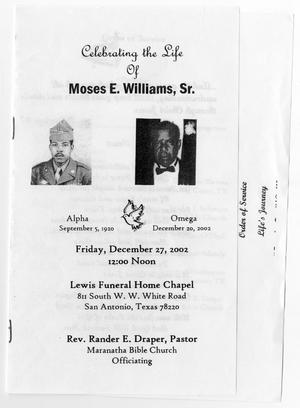 [Funeral Program for Moses E. Williams, Sr., December 27, 2002]