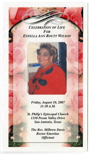 [Funeral Program for Estella Ann Routt Wilson, August 10, 2007]