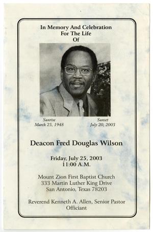 [Funeral Program for Fred Douglas Wilson, July 25, 2003]