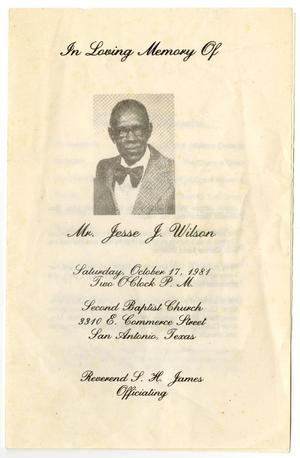 [Funeral Program for Jesse J. Wilson, October 17, 1981]
