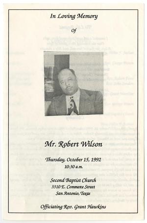 [Funeral Program for Robert Wilson, October 15, 1992]