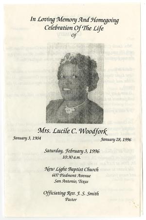 [Funeral Program for Lucile C. Woodfork, February 3, 1996]