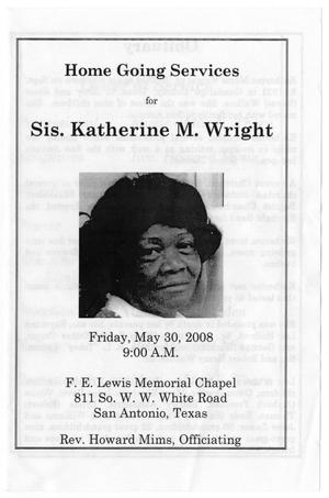 [Funeral Program for Katherine M. Wright, May 30, 2008]