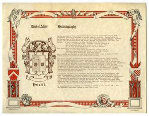 [Historiography and coat of arms for Herrera family]