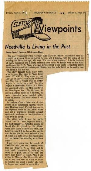 Editor viewpoints: Needville is living in the past