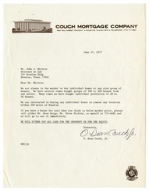 [Letter from O.Dean Couch, Jr. to John J. Herrera - 1977-06-17]