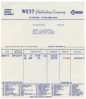 [Current service statement for John J. Herrera from West Publishing Company, November 29, 1978]