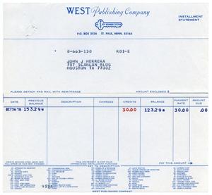 [Bill for John J. Herrera from West Publishing Company, October 26, 1978]