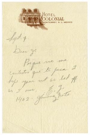 [Letter from Ernesto Herrera to John J. Herrera]