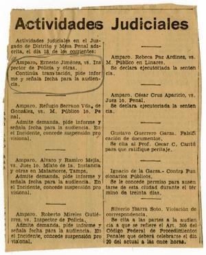 Primary view of object titled 'Actividades Judiciales'.