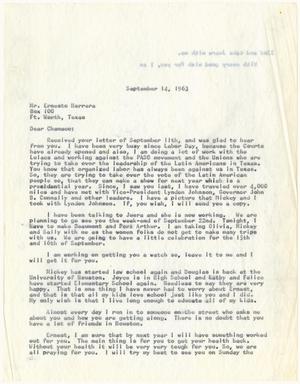Primary view of object titled '[Letter from John J. Herrera to Ernesto Herrera - 1963-11-14]'.