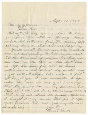 [Letter from Ernesto Herrera to John J. Herrera - 1963-09-11]