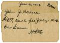 Letter: [Note from H.P.S to John J. Herrera - 1943-06-30]