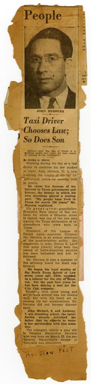 Primary view of object titled '[Scrapbook Fragment with Clippings]'.