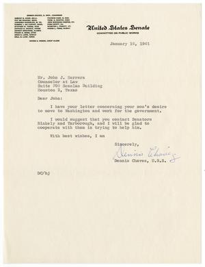 [Letter from Dennis Chavez to John J. Herrera - 1961-01-16]