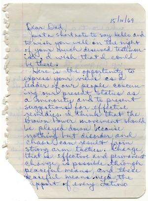 Primary view of [Letter from Douglas M. Herrera to John J. Herrera - 1969-10-15]