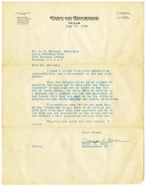 [Letter from Frank E. Mann to John J. Herrera - 1939-06-30]