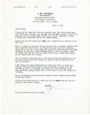 [Letter from J. B. Casas to John J. Herrera - 1962-11-08]
