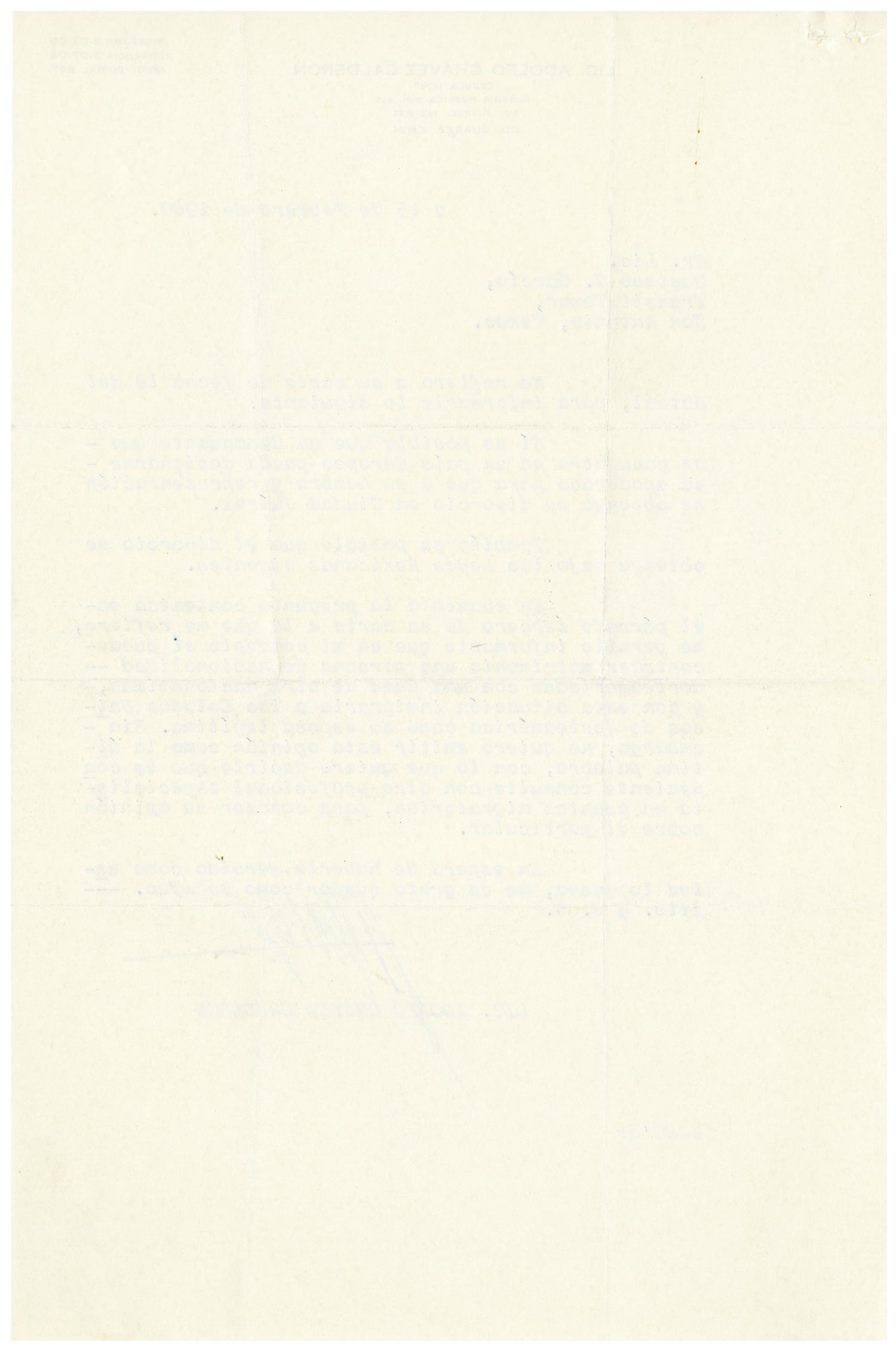 [Letter from Adolfo Chavez Calderon to Gus C. Garcia - 1960-02-15]
                                                
                                                    [Sequence #]: 2 of 2
                                                