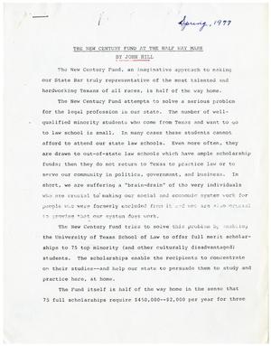 Primary view of object titled '[New Century Fund speech by John L/ Hill - 1977]'.