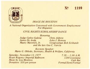 [IMAGE de Houston civil rights scholarship dance invitation - 1977]