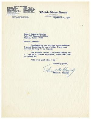 [Letter from Edward M. Kennedy to John J. Herrera - September 28, 1966]