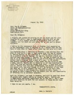 [Letter from John J. Herrera to Joe M. Kilgore - 1962-08-13]