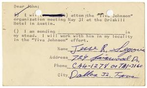 [Postcard reply from Jesse R. Segovia to John J. Herrera - 1964-05-25]