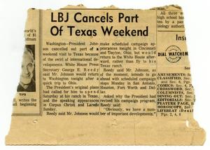LBJ cancels part of Texas weekend