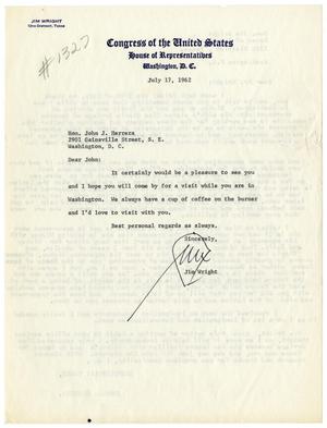 [Letter from Jim Wright to John J. Herrera - 1962-07-17]