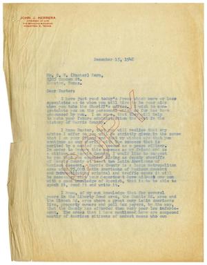 [Letter from John J. Herrera to C. V. Kern - 1948-12-15]