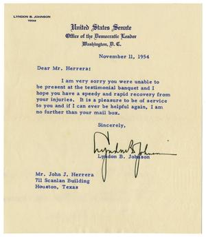 [Letter from Lyndon B. Johnson to John J. Herrera - 1954-11-11]