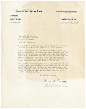 Primary view of object titled '[Letter from Eliot C. Lovett to John J. Herrera - 1948-12-18]'.