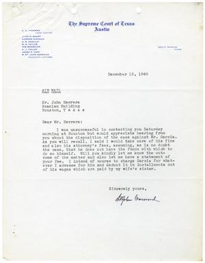 [Letter from W. St. John Garwood to John J. Harrera - 1948-12-13]