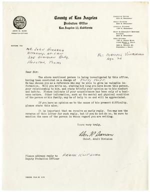 Letter from Don R. Samson to John Herrera - 1951] - The Portal to Texas  History