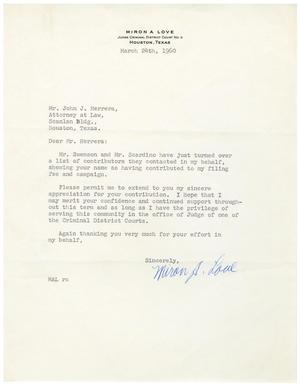 [Letter from Miron Love to John J. Herrera - 1960-03-24]