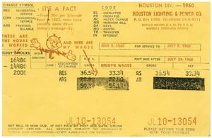 Primary view of object titled '[Electric bill for John J. Herrera from the Houston Lighting & Power Company]'.