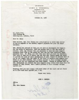 Primary view of object titled '[Letter from John J. Herrera to Jerry Hale - October 30, 1968]'.