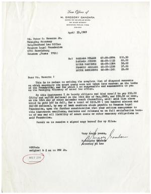 [Letter from M. Gregory Gandara to Peter S. Navarro, Jr. - 1969-04-23]