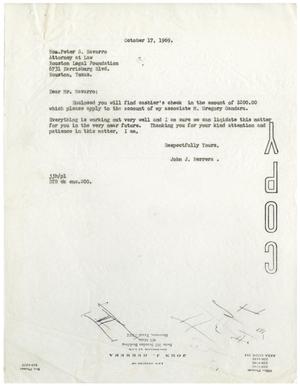 Primary view of [Letter from John J. Herrera to Peter S. Navarro, Jr. - 1969-10-17]