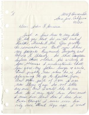 Primary view of object titled '[Letter from Sylvia Gonzalez to John J. Herrera]'.