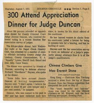 300 attend appreciation dinner for Judge Duncan