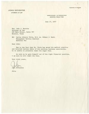 [Letter from John Sifuentes to John J. Herrera - 1977-06-27]