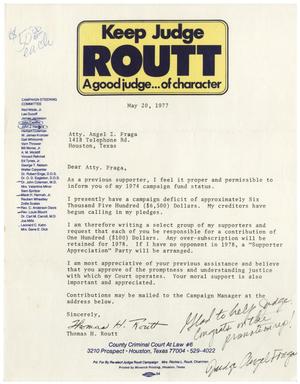 [Letter from Thomas H. Routt to Angel Fraga - 1977-05-20]
