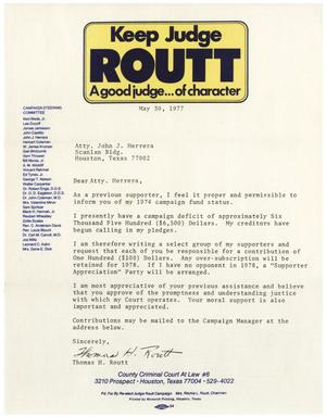 [Letter from Thomas H. Routt to John J. Herrera - 1977-05-30]