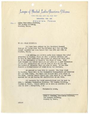 [Letter from John J. Herrera to LULAC Councils - 1946]