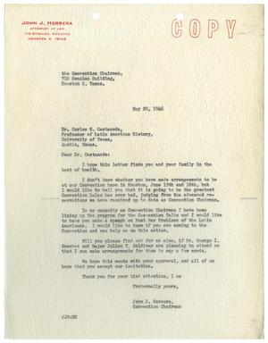 [Letter from John J. Herrera to Dr. Carlos E. Castaneda - 1946-05-28]